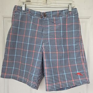 Tommy Bahama Relax Checkered Blue and Red Lined Swimwear/ Casual Shorts M/M